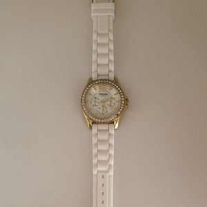 Fossil Gold And White Watch - Gem display picture 1
